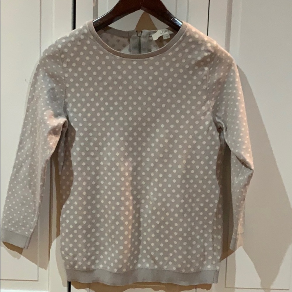 Grey and white cotton sweater